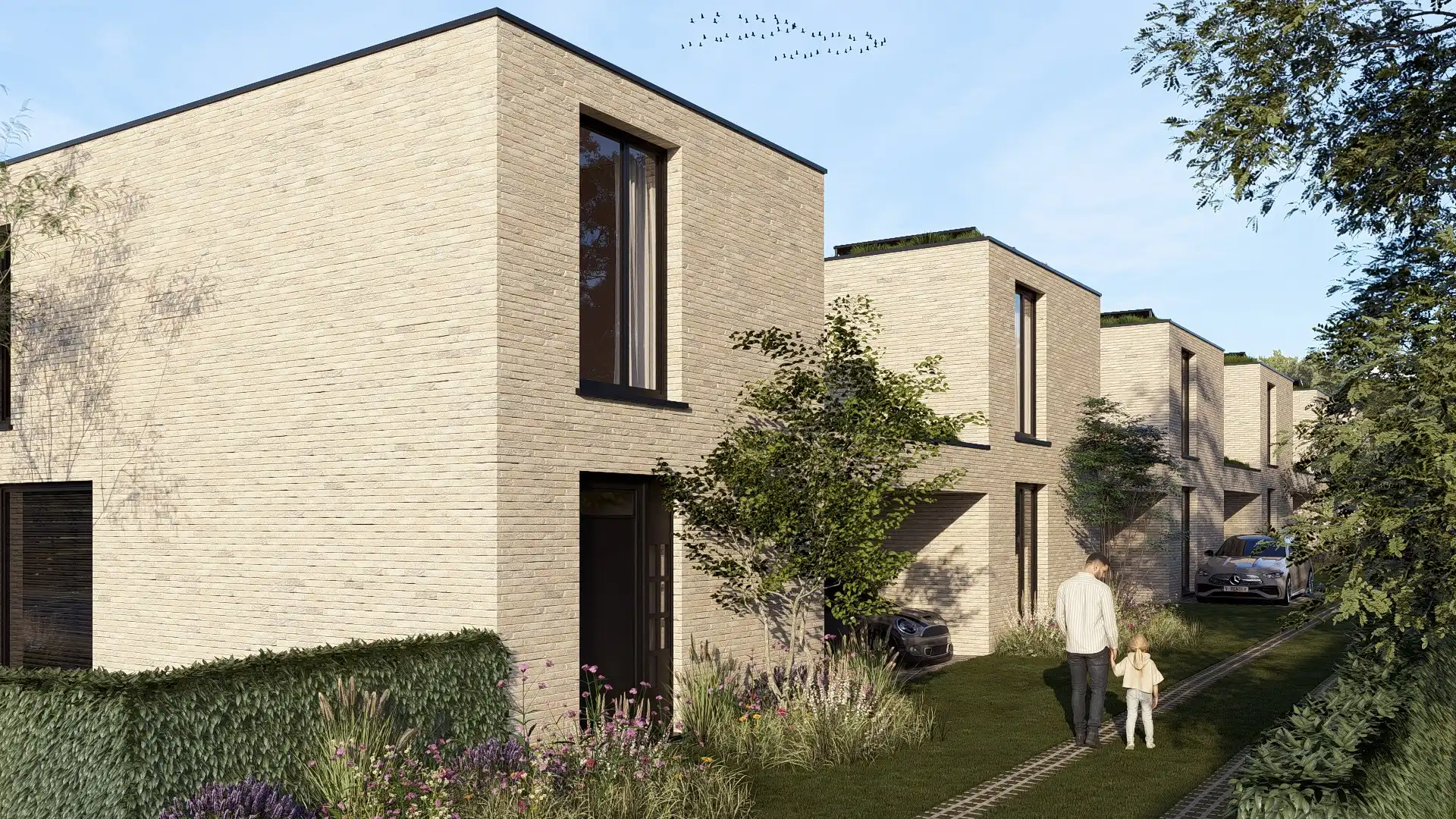 Nieuwbouwwoning op 2a01ca met 2 slpk's en overdekte carport te Maasmechelen foto {{pictureIndex}}