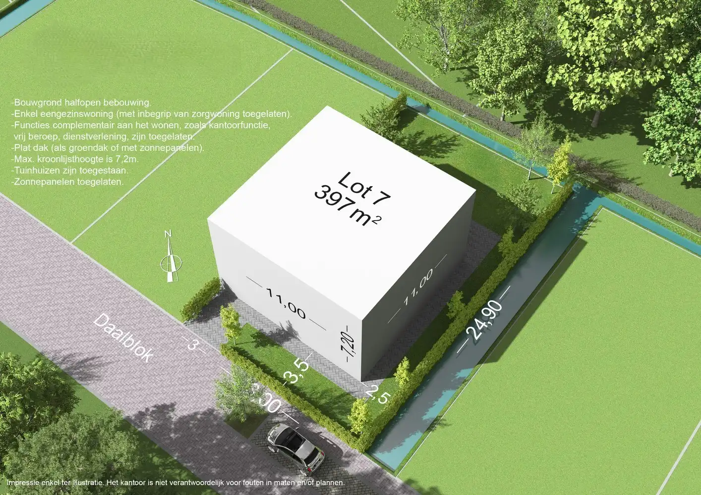 Bouwgrond halfopen bebouwing op perceel van 397 m² foto {{pictureIndex}}