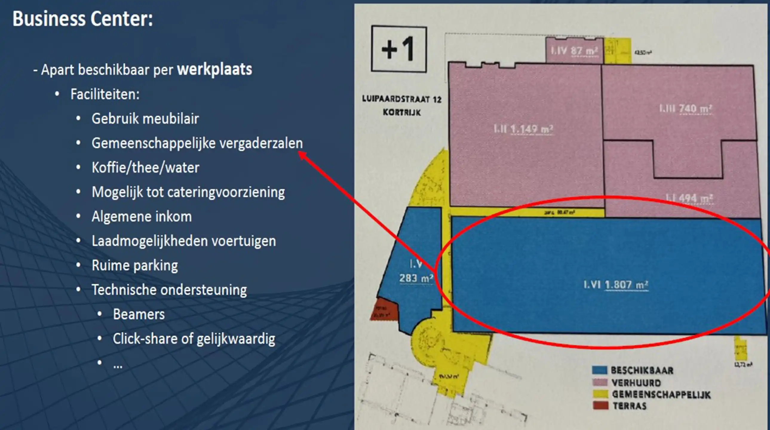 Kantoorruimte / Business Center te huur : totaal 2.200 m² uitstekend bereikbaar via de R8 en de E17 bij Kortrijk-Oost foto 7