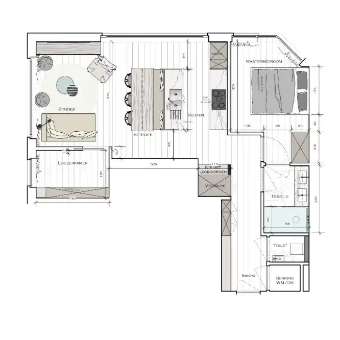 Hypermodern  hoek appartement met twee slaapkamers foto 9