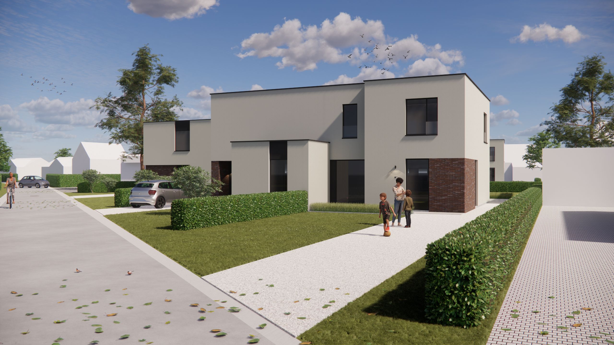 Moderne energiezuinige woningen te Machelen-aan-de-Leie foto {{pictureIndex}}