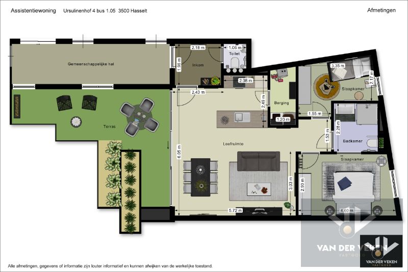 Zeer recent en bijzonder goed afgewerkt assistentie-appartement met 2 slaapkamers en een riant terras van 23m² met het beste zicht op de binnentuin in het hartje van Hasselt-centrum foto 16