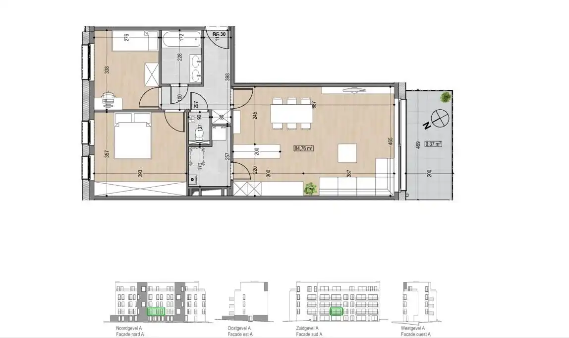 Modern appartement met twee slaapkamer + parkeerplaats  foto 14
