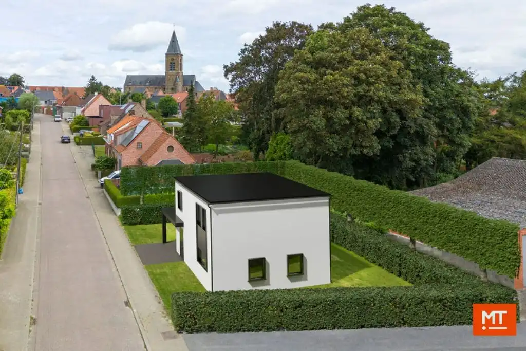 Alleenstaande nieuwbouwwoning met 4 slaapkamers, tuin en carport in de dorpskern van Passendale foto {{pictureIndex}}
