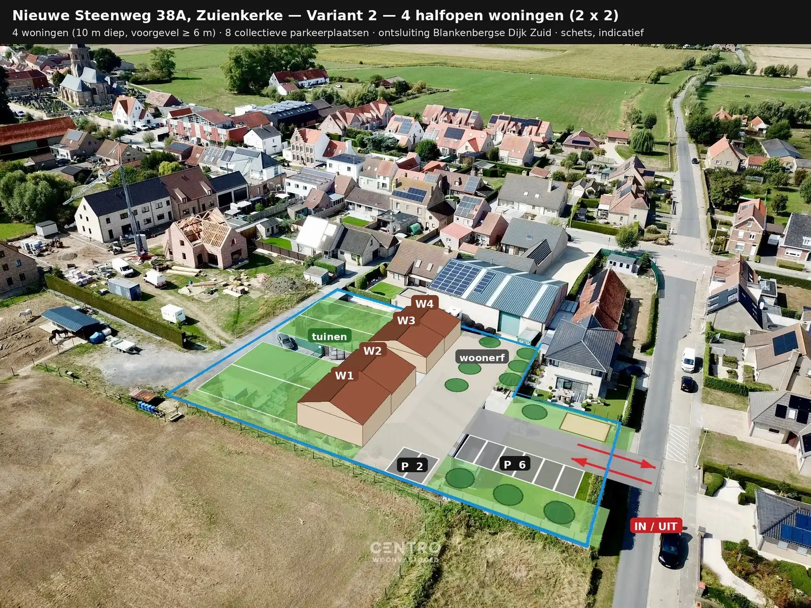 Mooi perceel PROJECTGROND (± 2.000m2) te koop voor een 4à5-tal woningen in Zuienkerke (Brugge)! foto 4