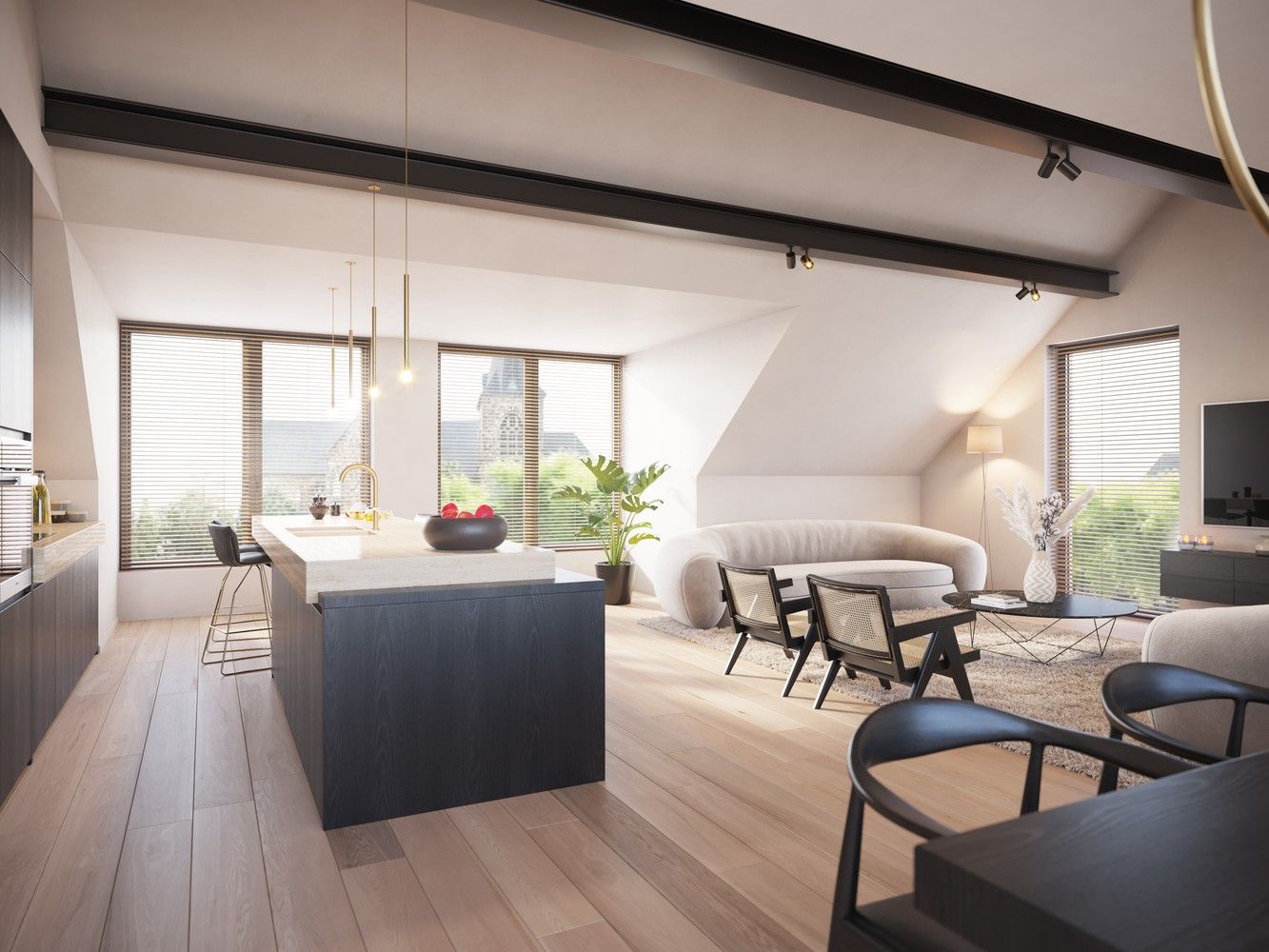 Penthouse (+/-  139,15 m²) met 2 slaapkamers en zuid georiënteerd privatief terras (+/- 46,37 m²)! foto 2