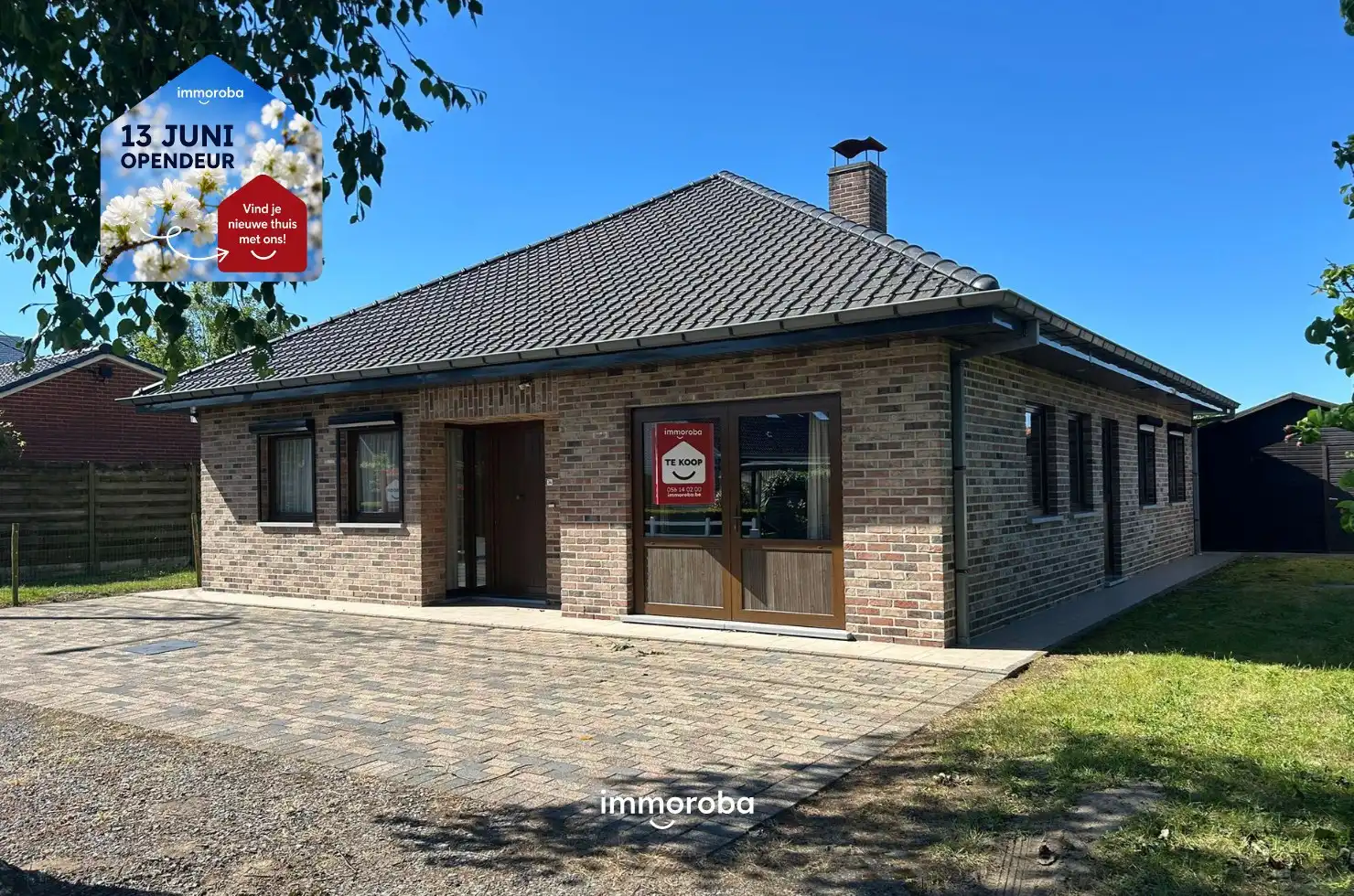 🎉 OPENDEUR zaterdag 13/06 🎉 Iedereen welkom van 12u t.e.m. 13u!   Rustig gelegen, goed onderhouden bungalow op 603 m² in Zulte foto {{pictureIndex}}