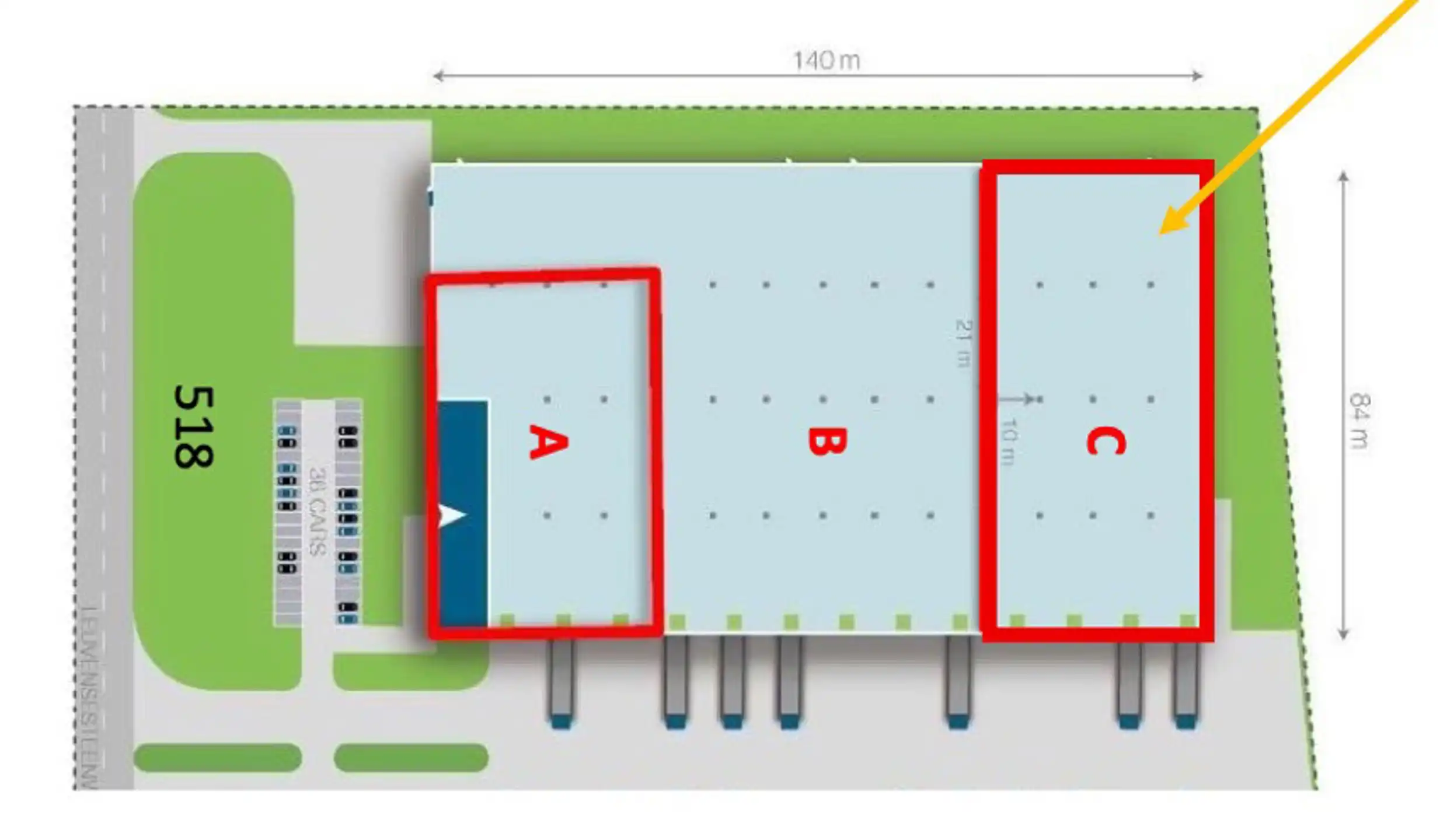 Te huur Magazijnruimte Unit C met uitstekende ligging nabij E40 en luchthaven Zaventem.  foto 3