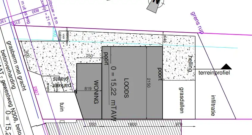 1446m² bouwgrond (woning + loods)  te koop in Proven. foto {{pictureIndex}}