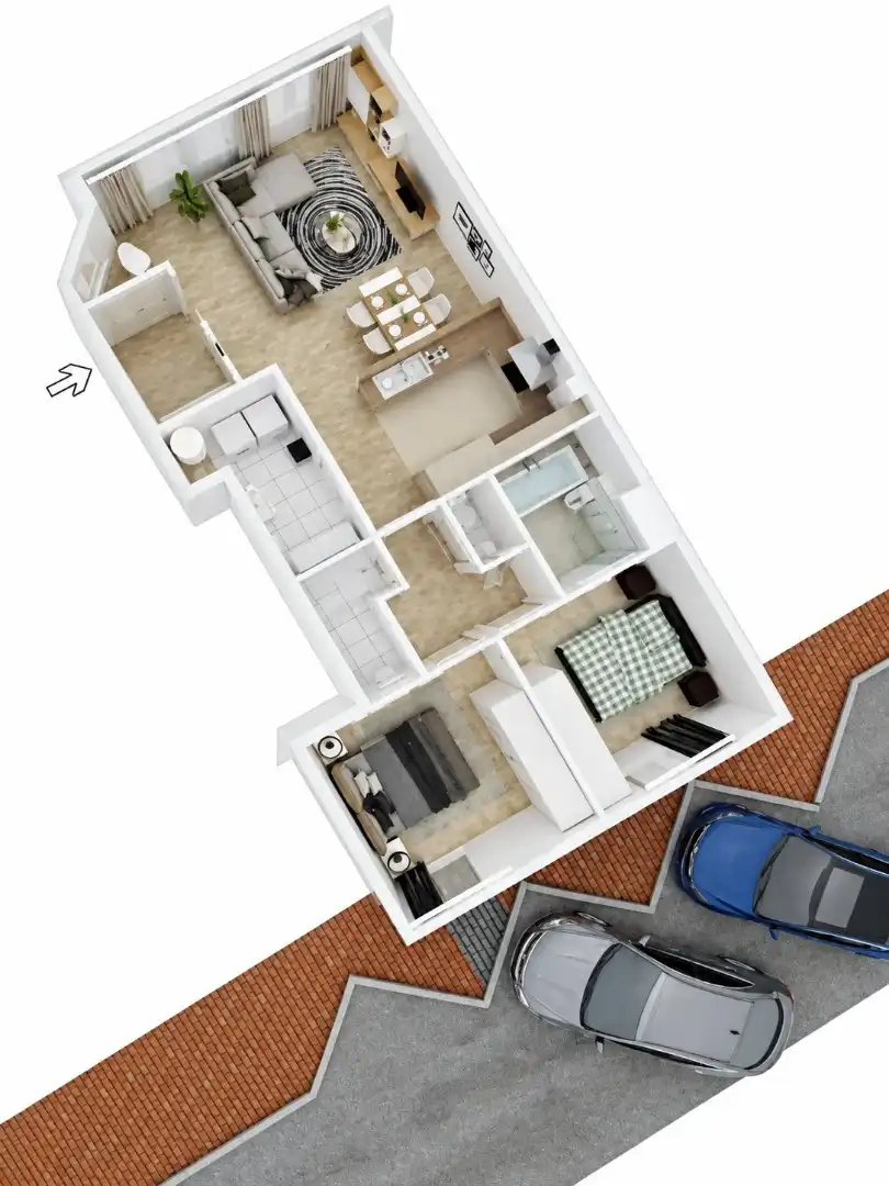 Verhuurd 2-slaapkamerappartement met 2 badkamers – 97 m² foto 12