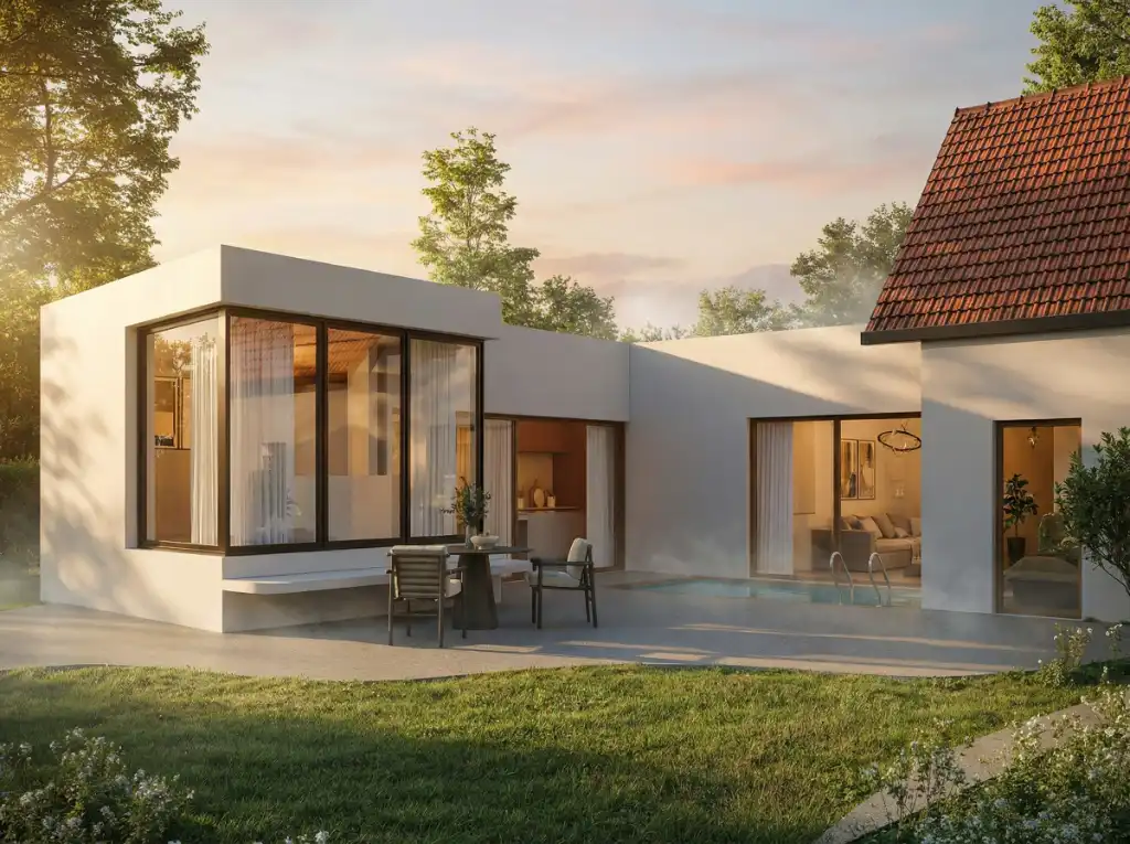 Melle - Bouwgrond met vergunde plannen, centraal gelegen tussen het centrum van Melle en de faculteit Diergeneeskunde. foto {{pictureIndex}}