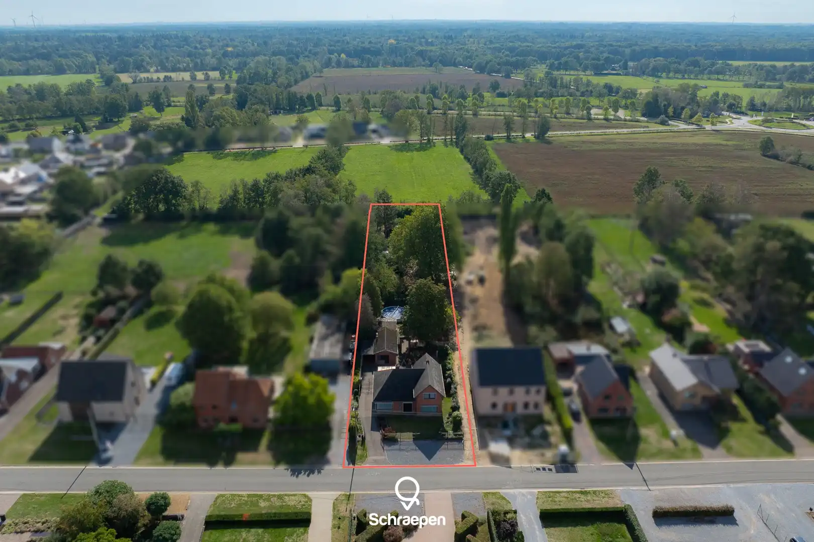 Hoofdfoto van de publicatie: Rustig gelegen woning met 4 slpks op zuidelijk perceel van circa 23 are nabij Bokrijk!