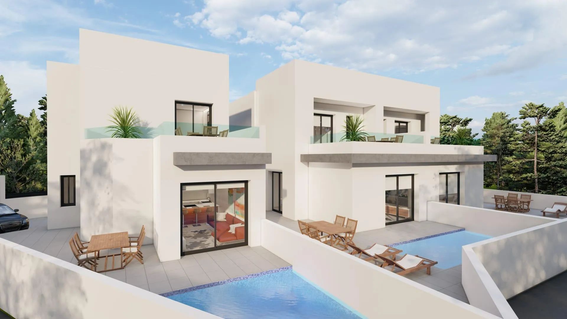 Droomvilla’s in Daya Nueva: eigentijds wonen met privézwembad onder de Mediterrane zon foto {{pictureIndex}}