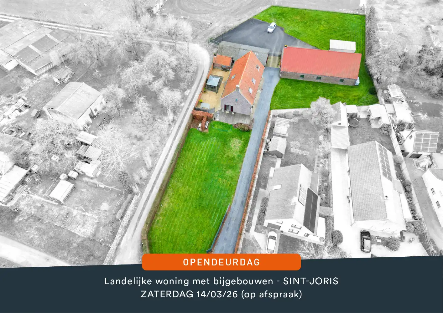 Hoofdfoto van de publicatie: AUTHENTIEKE WONING op 3060&nbsp;m²&nbsp;in landelijke omgeving met 5 slaapkamers en 2 ruime bijgebouwen