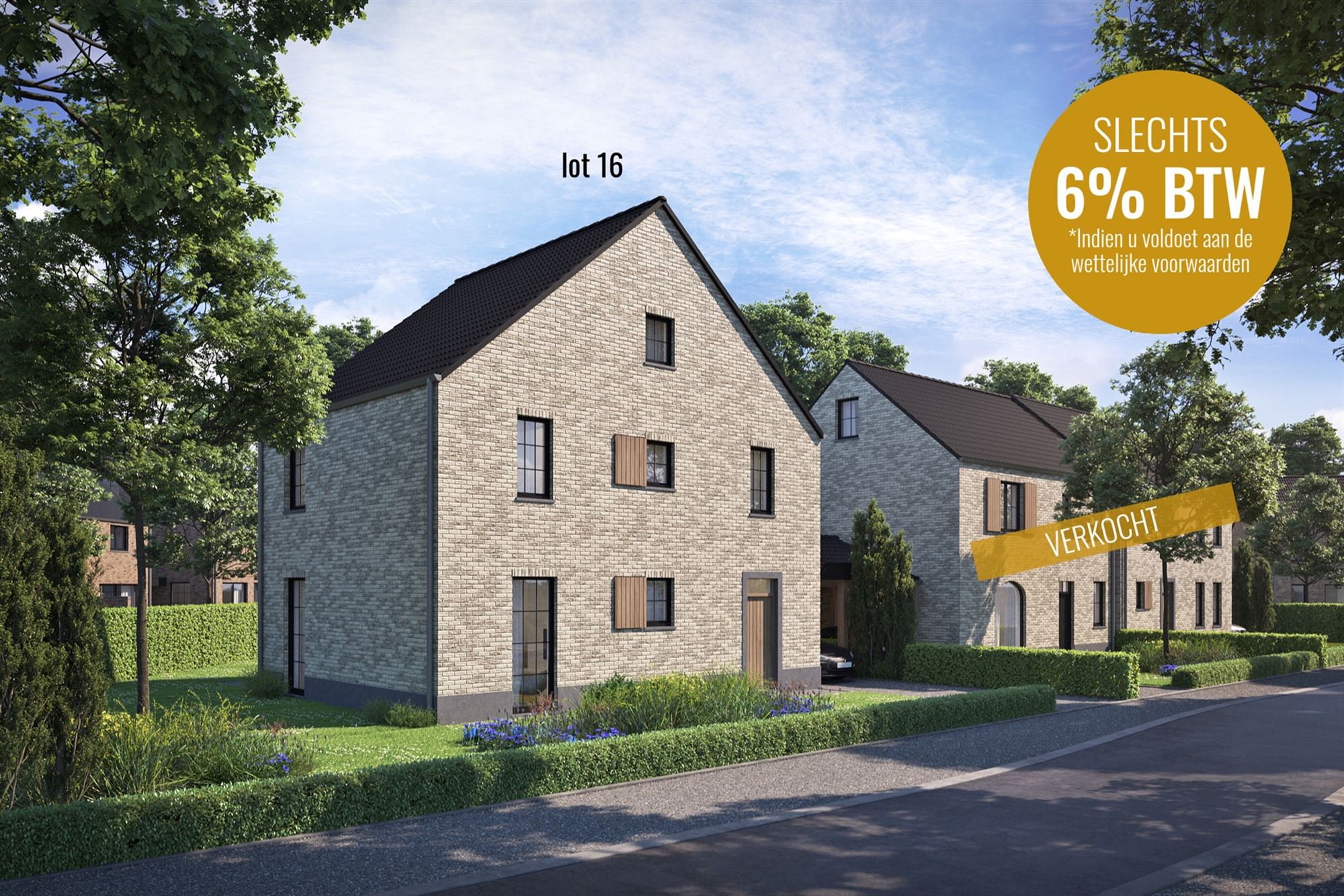 Vrijstaande BEN-nieuwbouwwoning gelegen op een rustige locatie in Kinrooi (lot 16) foto {{pictureIndex}}