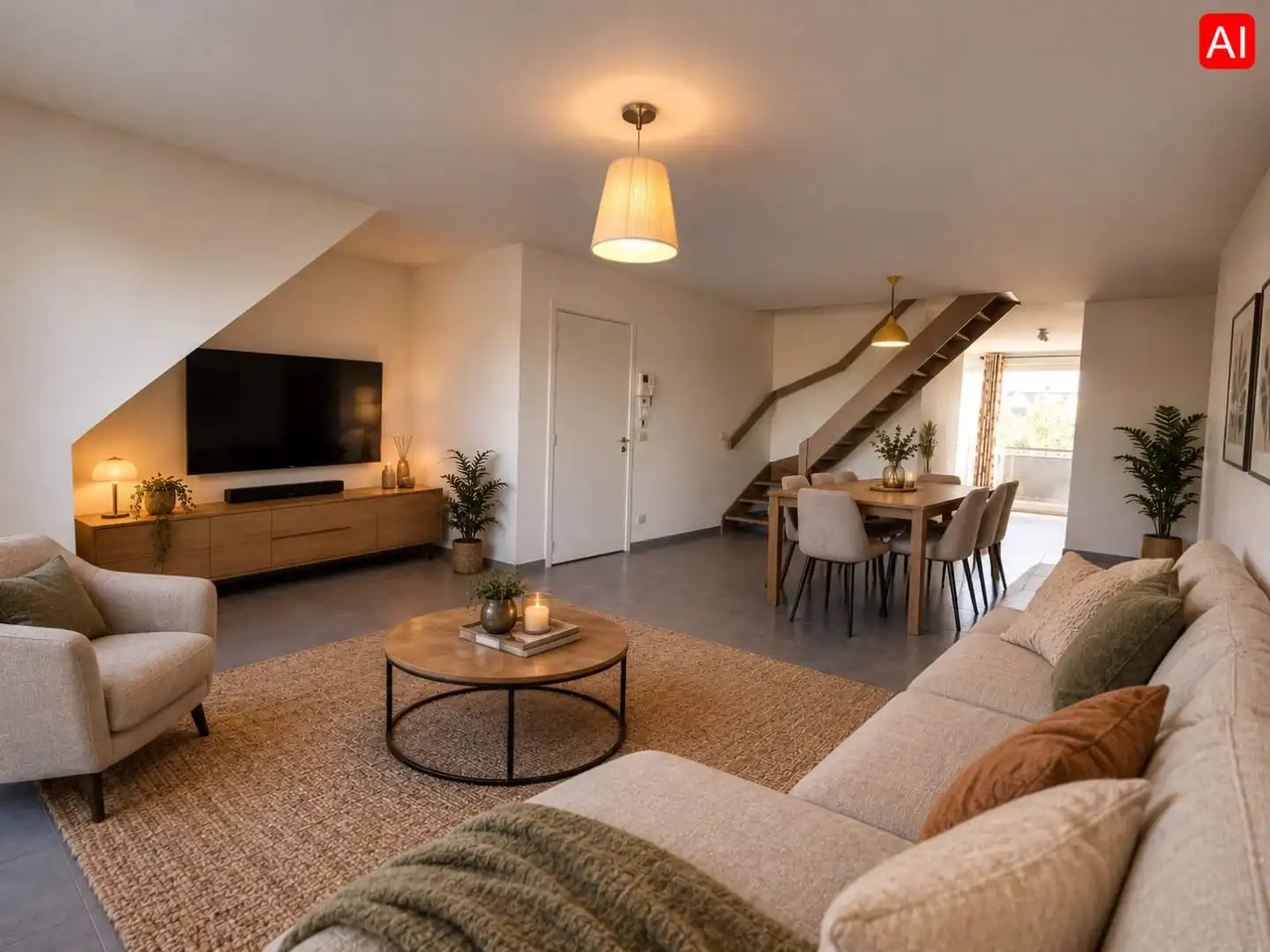RUIM APPARTEMENT MET 3 SLPKS EN GARAGEBOX IN HARTJE WAKKEN foto {{pictureIndex}}