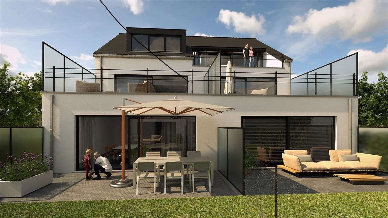 Gelijkvloers nieuwbouw app 2 slpks - ruim terras foto {{pictureIndex}}