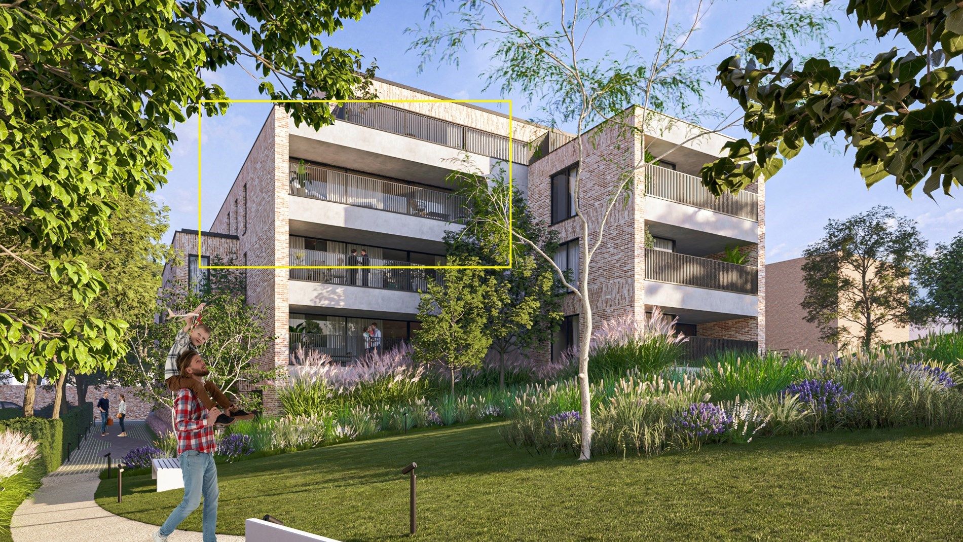 Nieuwbouwappartement met 3 slaapkamers, 2 badkamers en ruim terras uitgevend op het groene Mottepark, in res. De Motte,  vlakbij het centrum van Hoeselt foto 2