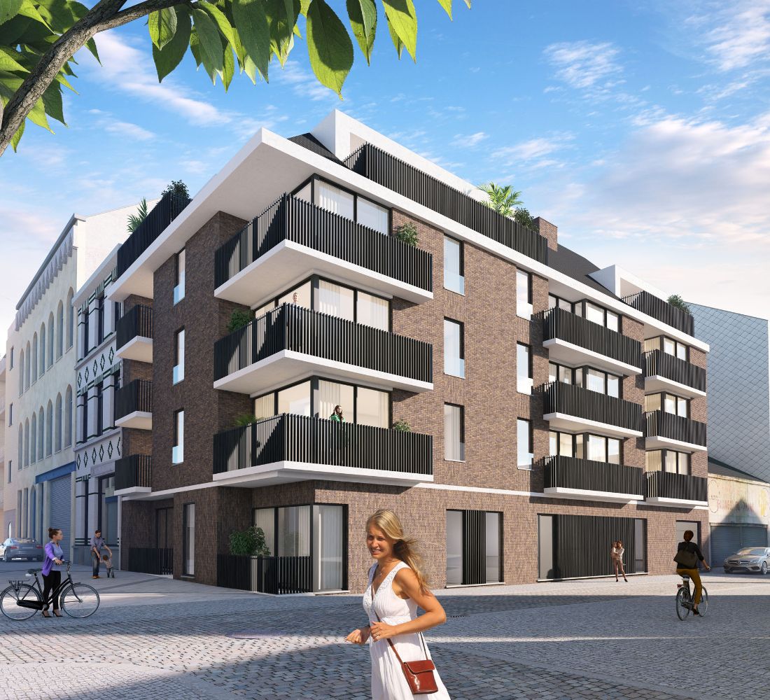 Nieuwbouwresidentie in het centrum van Oostende vlakbij Visserskaai en zeedijk foto {{pictureIndex}}