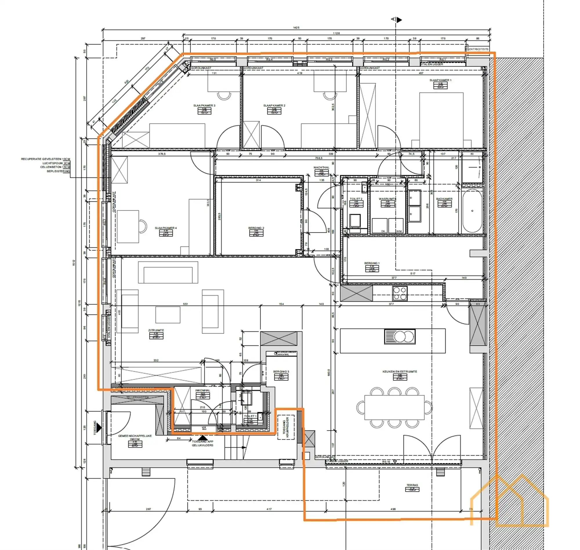 Ruim GLV app met 4slk, terras en carport foto 26