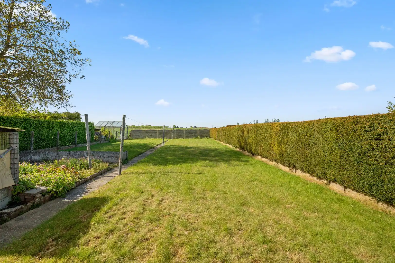 Te renoveren half open bebouwing met een ruime tuin en een prachtig zicht op de velden foto 27