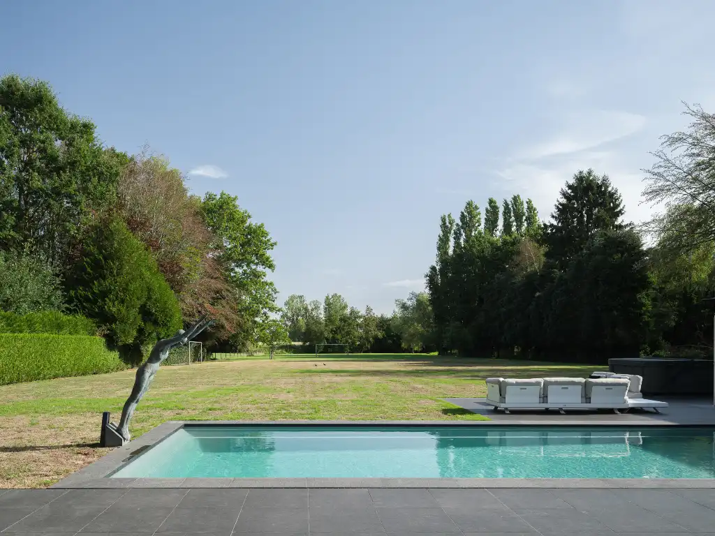 Imposante villa (BJ 2015) met onder meer een buitenzwembad en een sfeervol ingericht bijgebouw met sauna foto 2