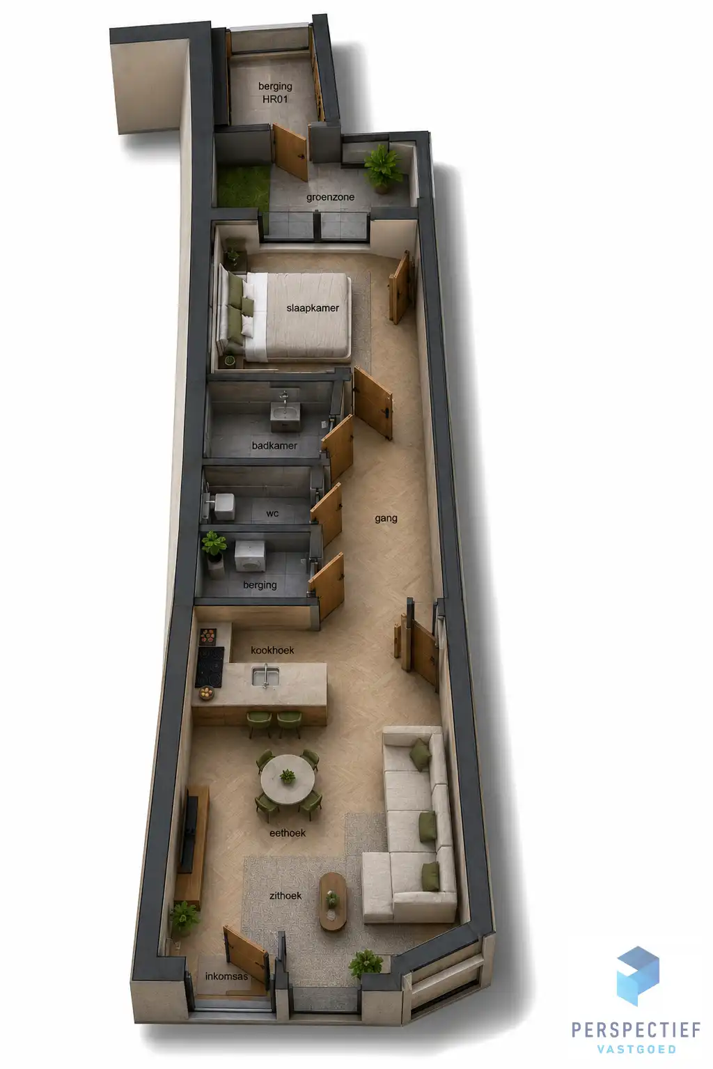 GELIJKVLOERS NIEUWBOUWAPPARTEMENT met STADSTUIN foto 5