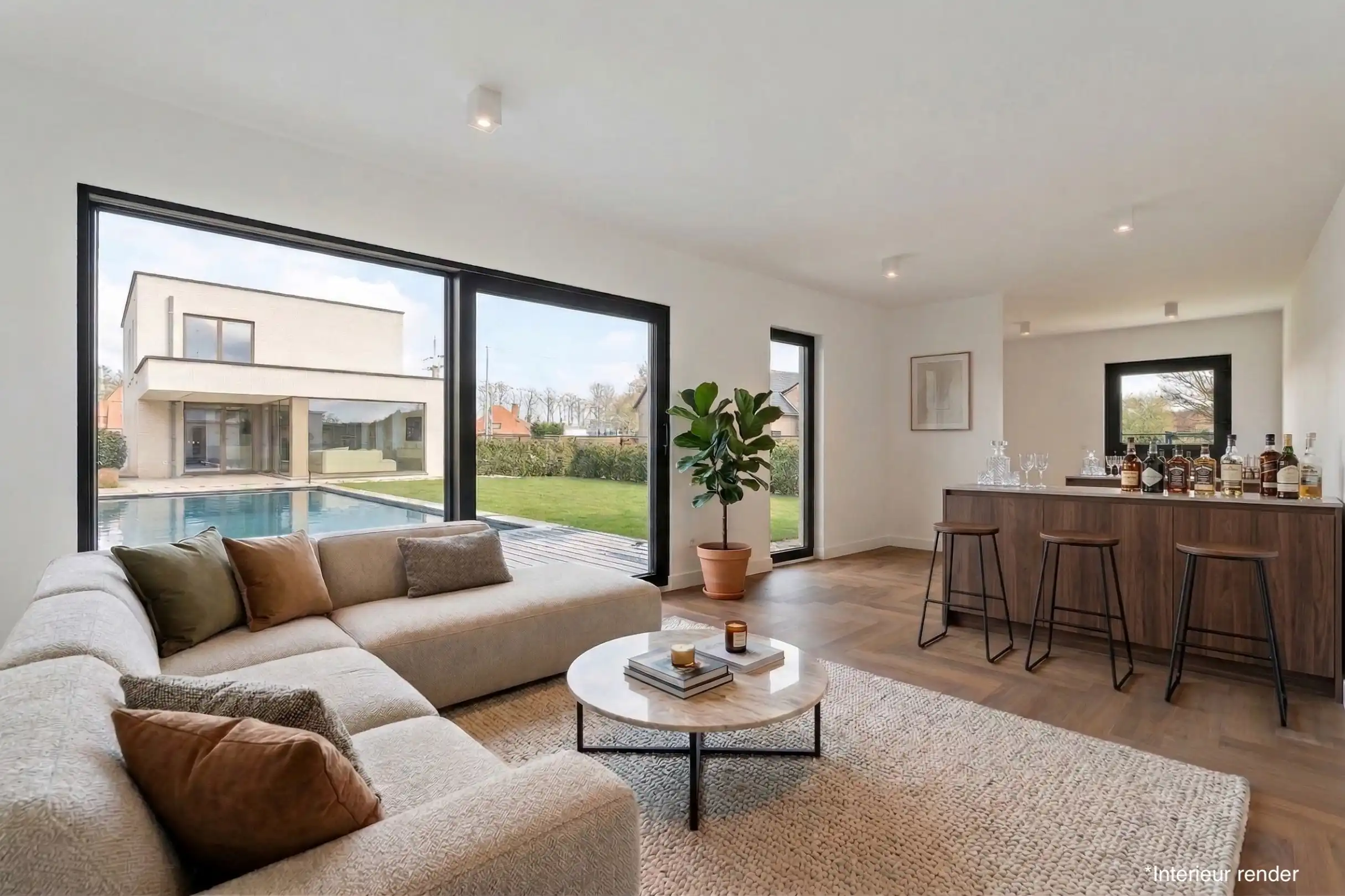 Moderne architectenwoning met hoogwaardige afwerking en zwembad in Paal foto 32