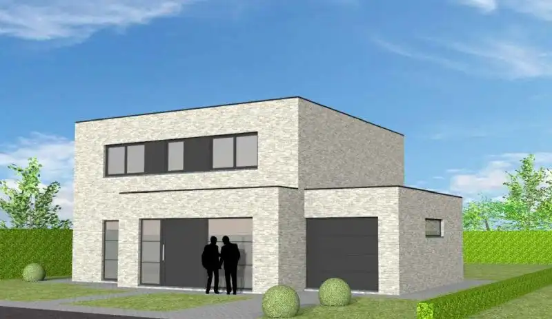 Nieuw te bouwen alleenstaande woning te Outrijve. foto {{pictureIndex}}