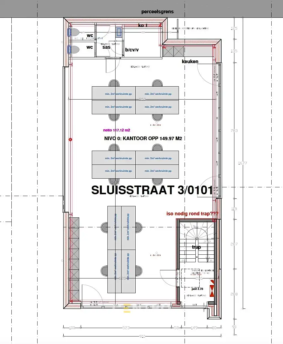 Instapklaar en bemeubelde KANTOORGEBOUW (2x 150m² op gvl + 1°V.) met berging en 4 autostaanplaatsen in de kelderverdieping. Op een boogscheut van het centrum van Brugge/expresweg. foto 18