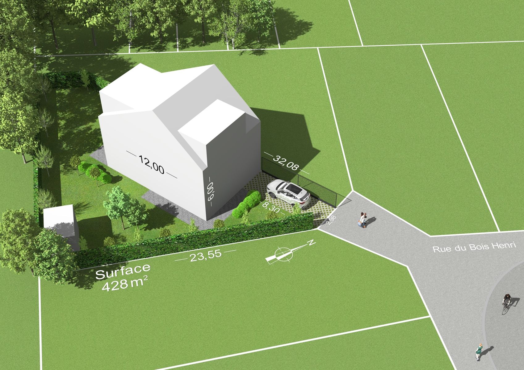 Ruim perceel van 428m² in rustige en gegeerde verkaveling foto {{pictureIndex}}