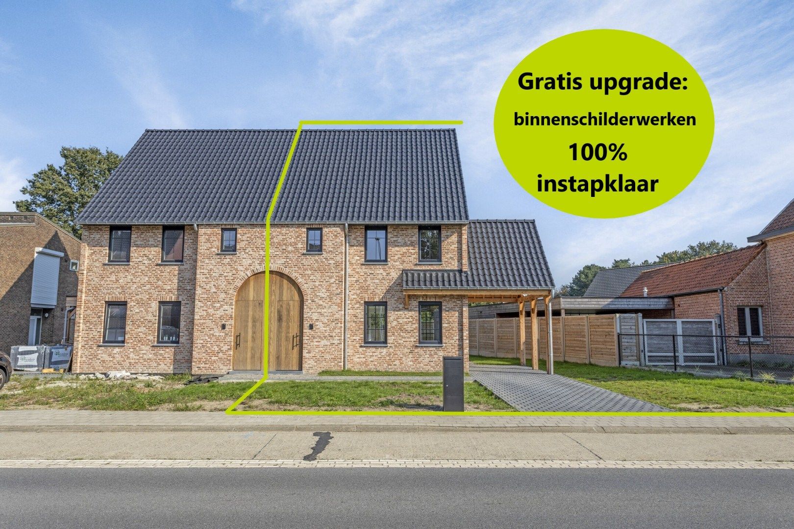 Ruime en kwalitatief afgewerkte nieuwbouw (HOB) met 3 ruime slpks op 412 m² te Olen ! foto {{pictureIndex}}
