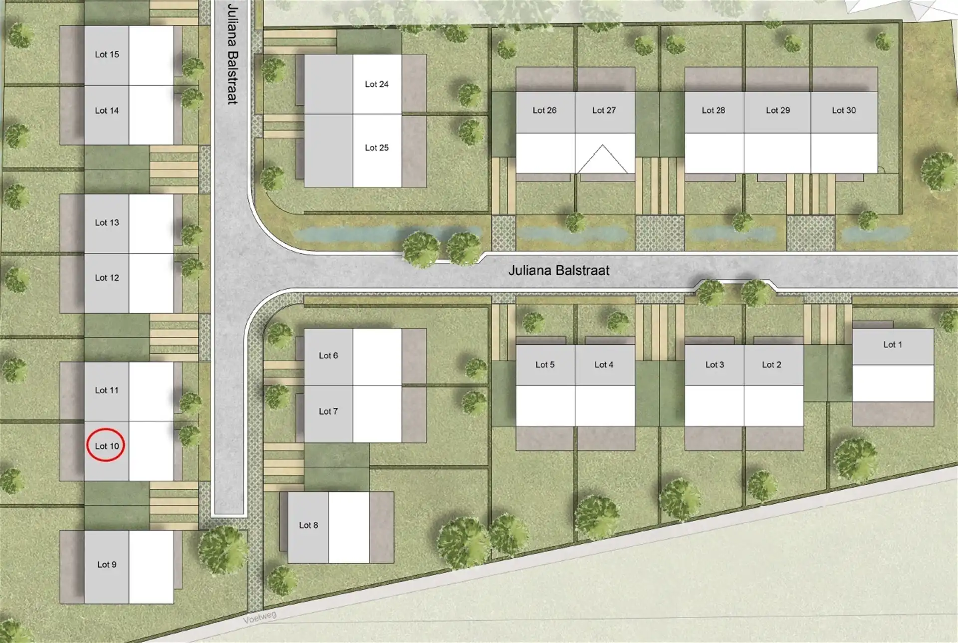 Perceel bouwgrond voor halfopen bebouwing in nieuw woonproject De Klingerie (270m²) foto 3
