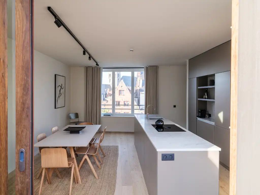 Architecturaal 2-slaapkamerappartement met zonnig terras in het historische stadscentrum van Gent. foto 5
