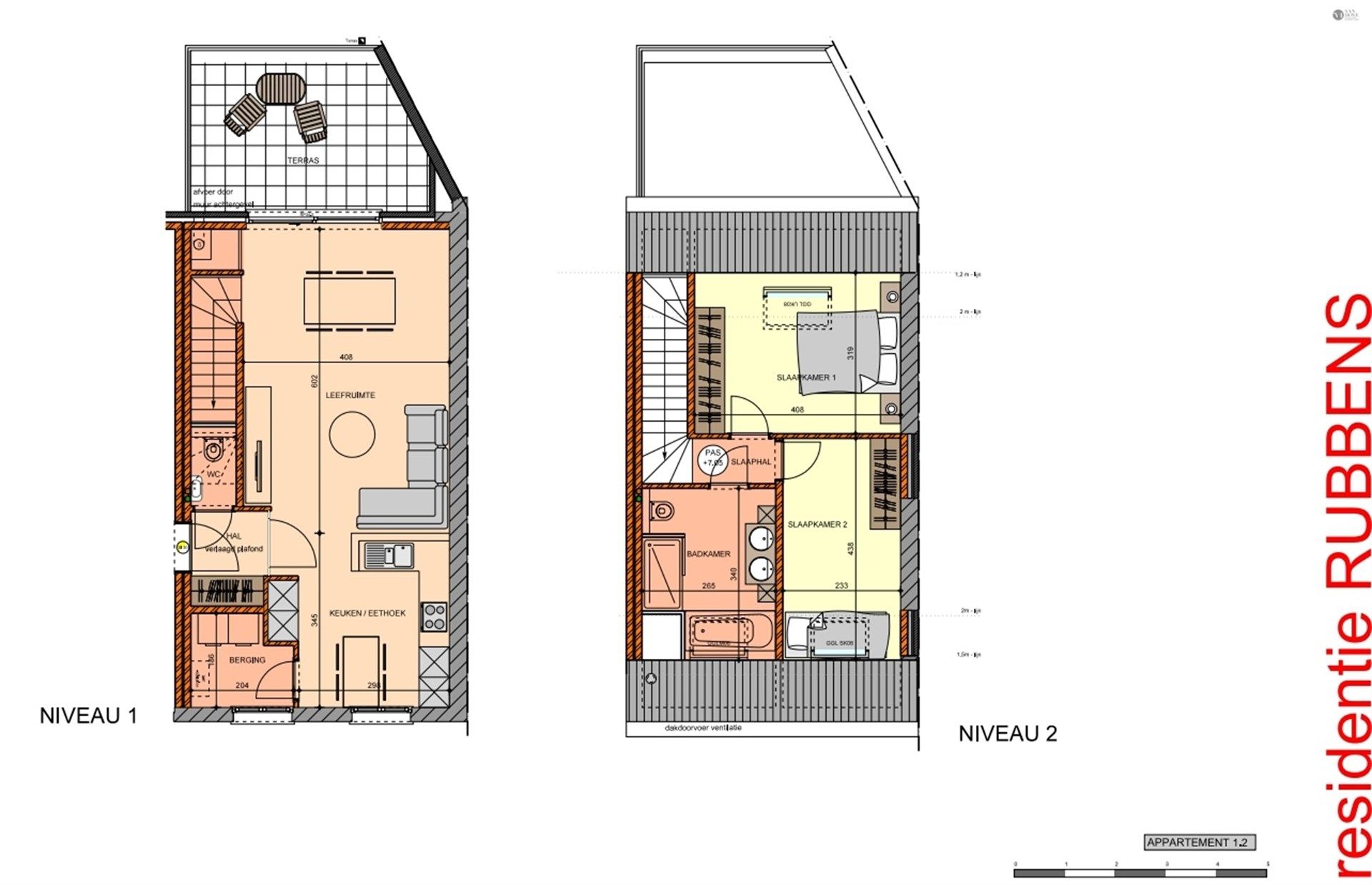 Uitzondelrijk duplex appartement met 2 slpkm en zolder. foto 18