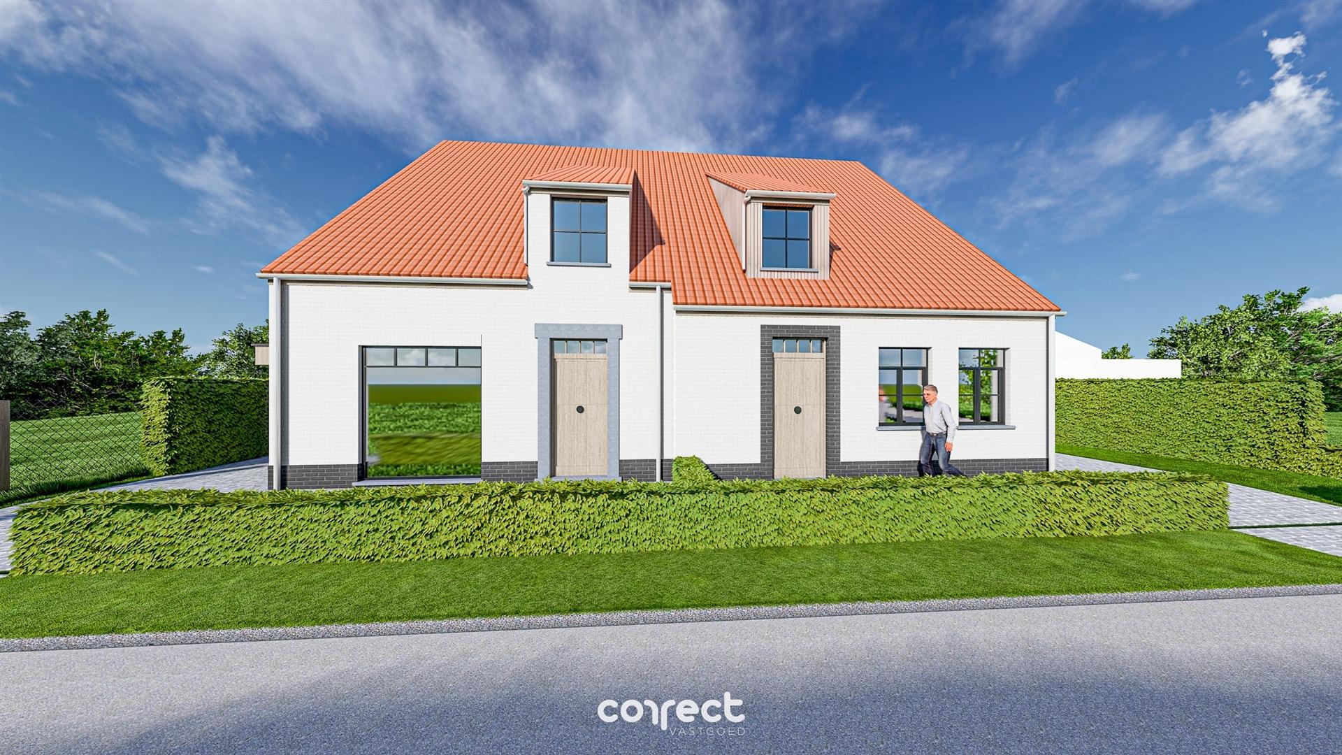 Nog te bouwen nieuwbouw-koppelbouw in landelijke stijl met 3 slaapkamers gelegen op een rustige ligging. foto 2