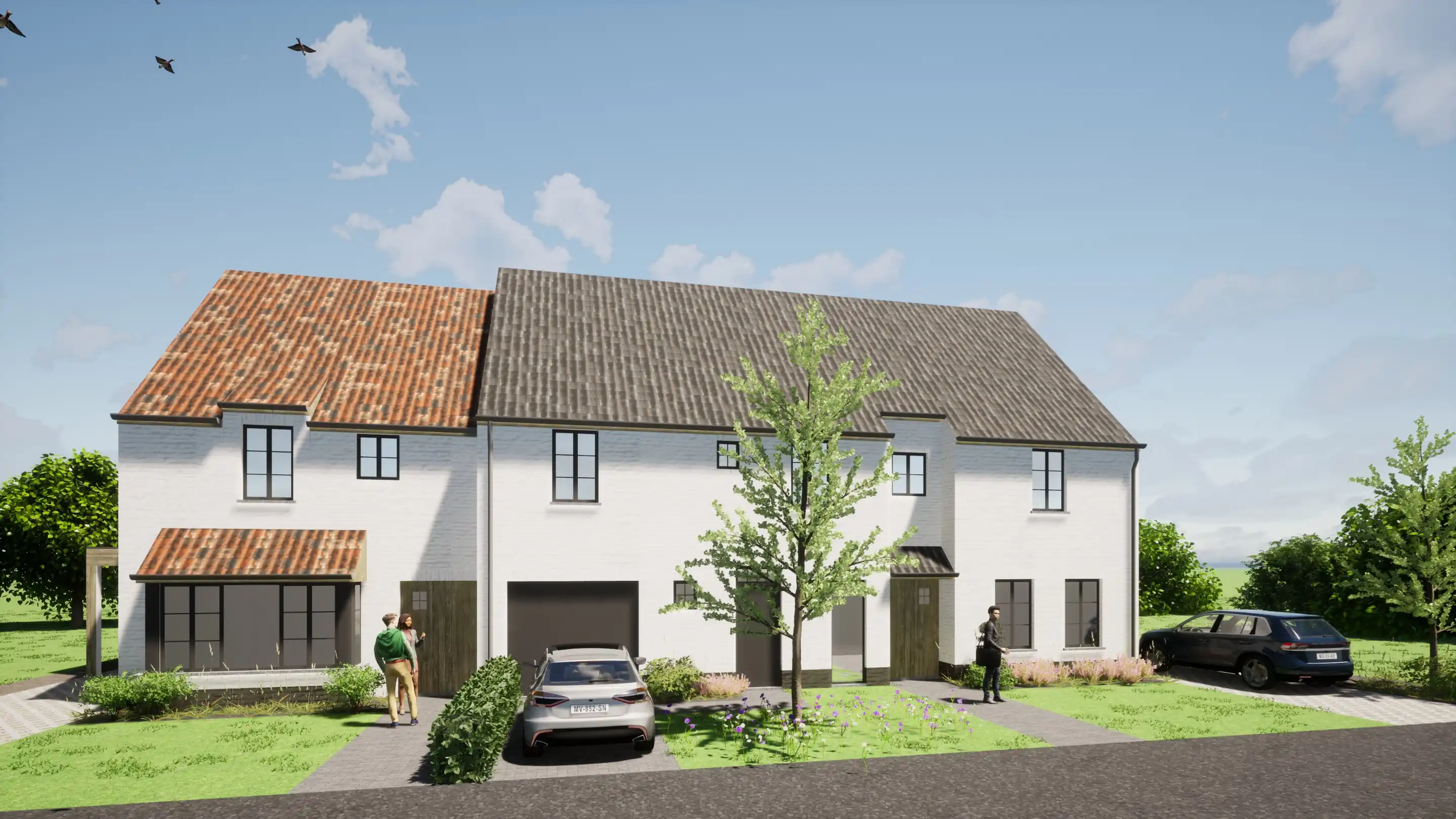 Maisons neuves économes en énergie avec jardin et vue dégagée à Petegem foto {{pictureIndex}}