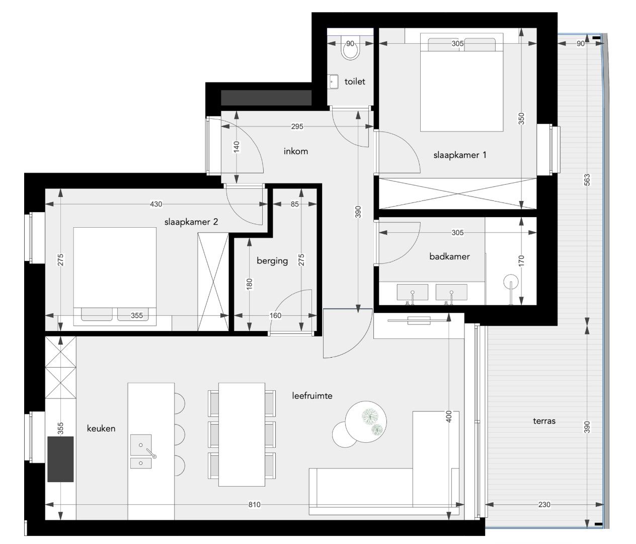 APPARTEMENT 2.2 : 82,55 m2 - 1640 SINT-GENESIUS-RODE foto 3