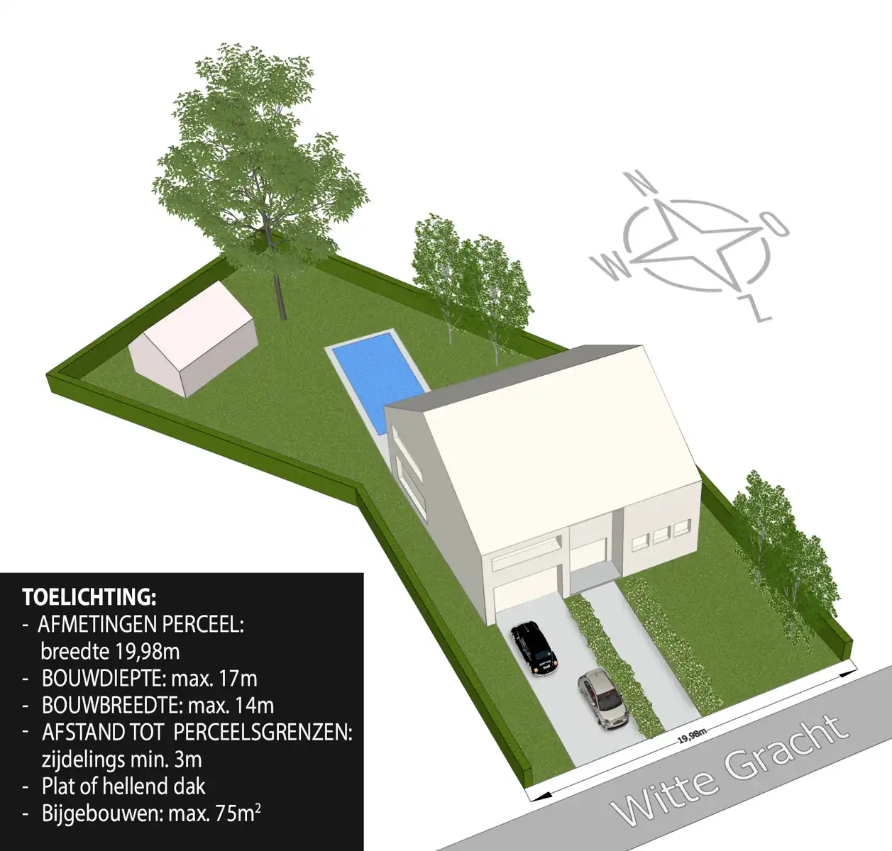 Bouwgrond voor OB (1.235m²) met achteraan agrarisch gebied foto 3