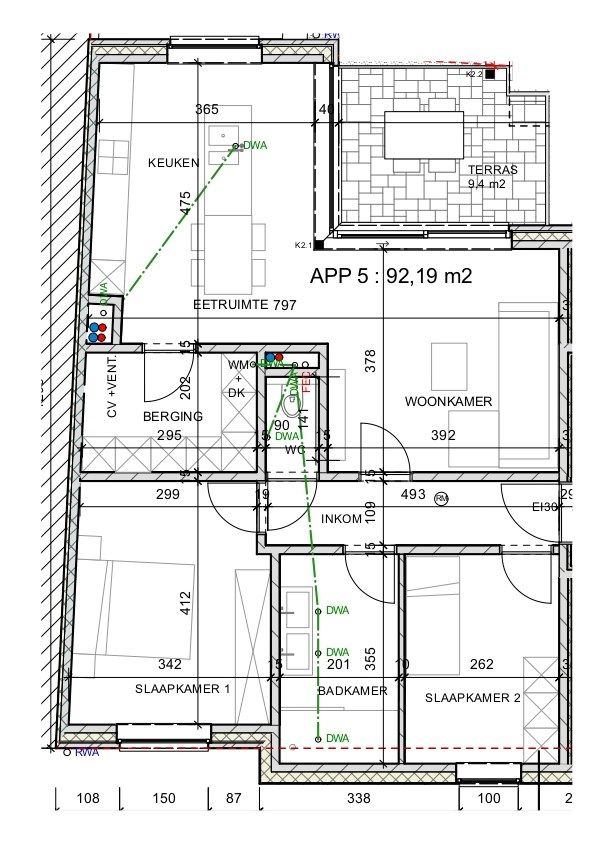 Nieuwbouwappartement van 92,19m² met 2 slaapkamers en autostandplaats foto 4