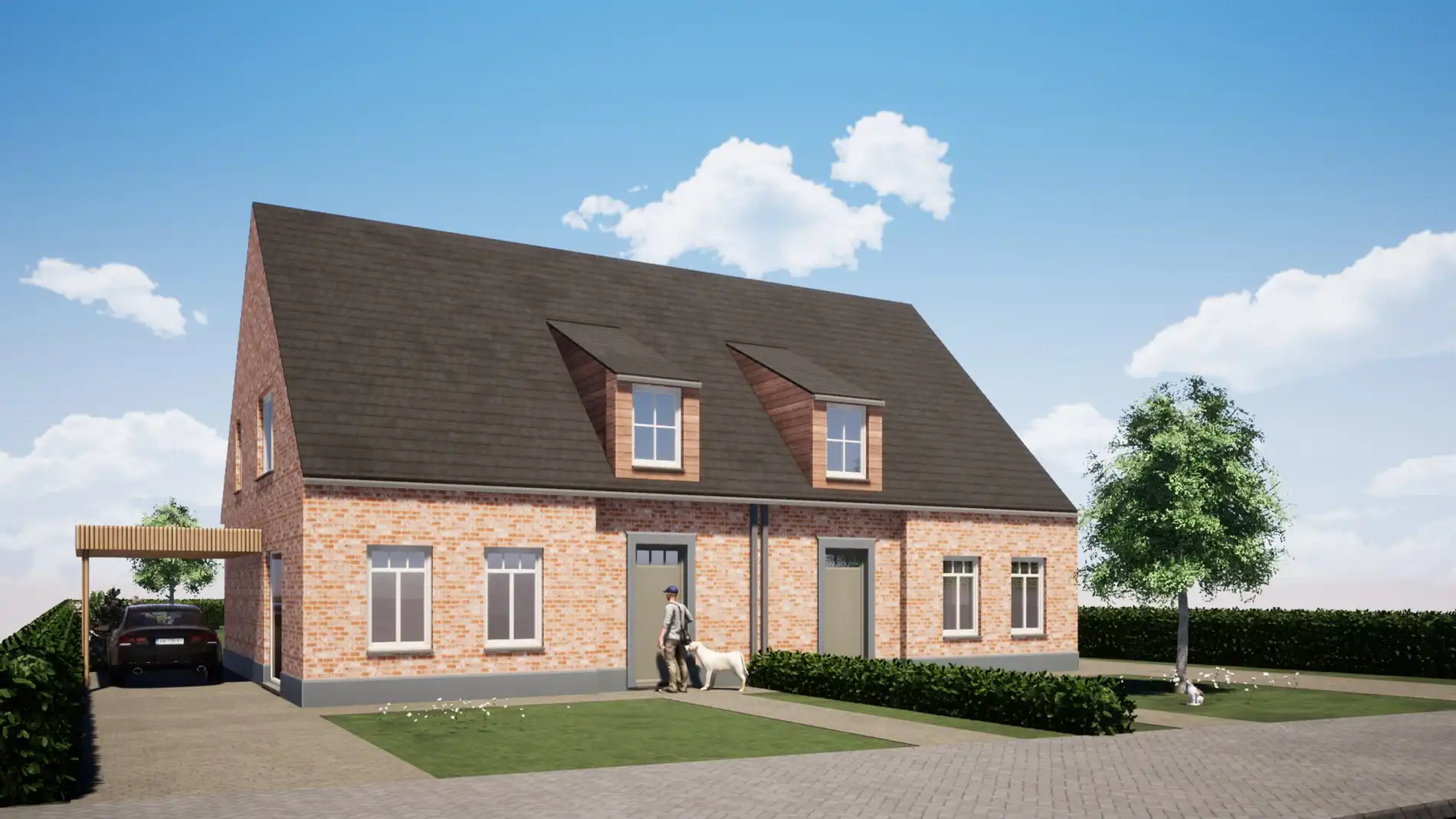 Ruime rustieke nieuwbouwwoningen met landelijk verzicht nabij centrum Eernegem foto {{pictureIndex}}