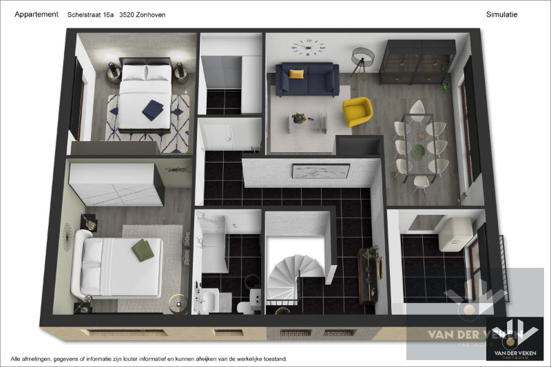 Op te frissen en ruim 2-SLPKAPP op de 1e verdieping  (met uitbreidingsmogelijkheden op zolder) rustig en toch centraal gelegen in het centrum van de Halveweg in Zonhoven foto 3