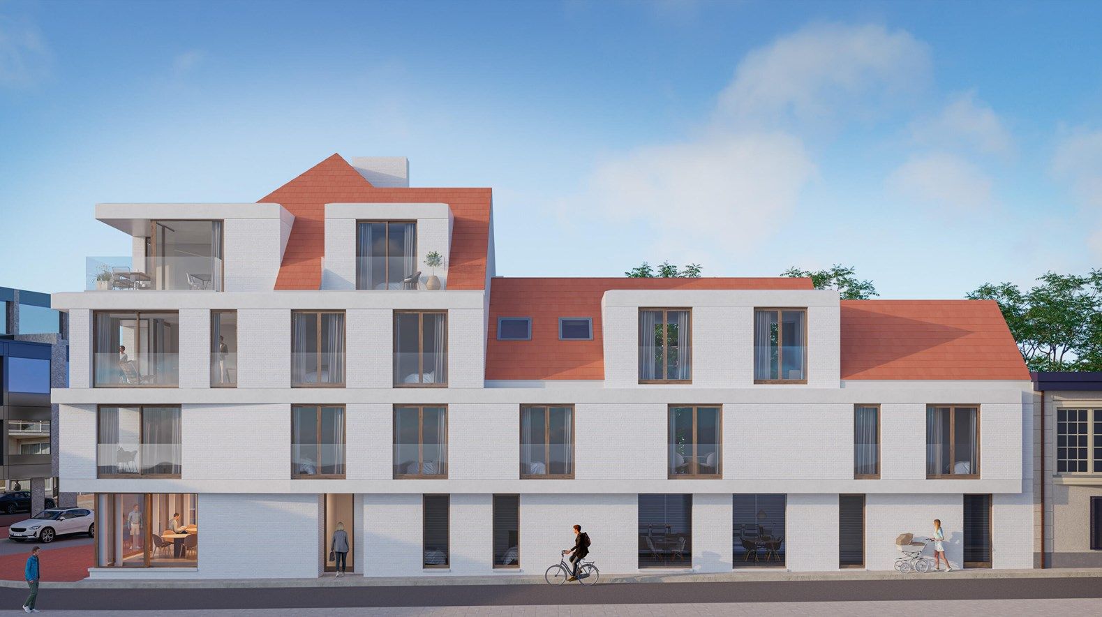 Luxe nieuwbouwproject Knokke met 10 woningen, 9 appartementen, 11 garageplaatsen en handel, verkoop start op 22/07/2025 foto 4