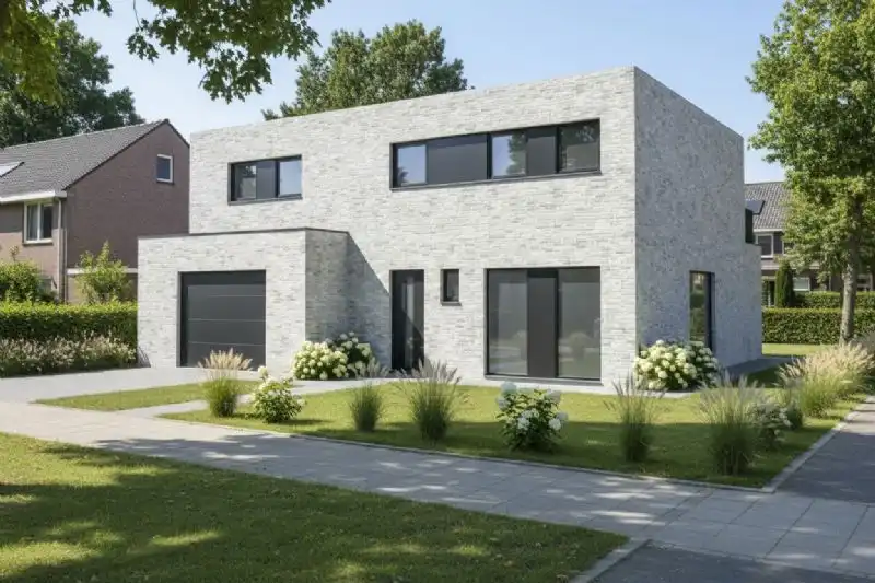 Nieuw te bouwen alleenstaande woning te Roeselare. foto {{pictureIndex}}