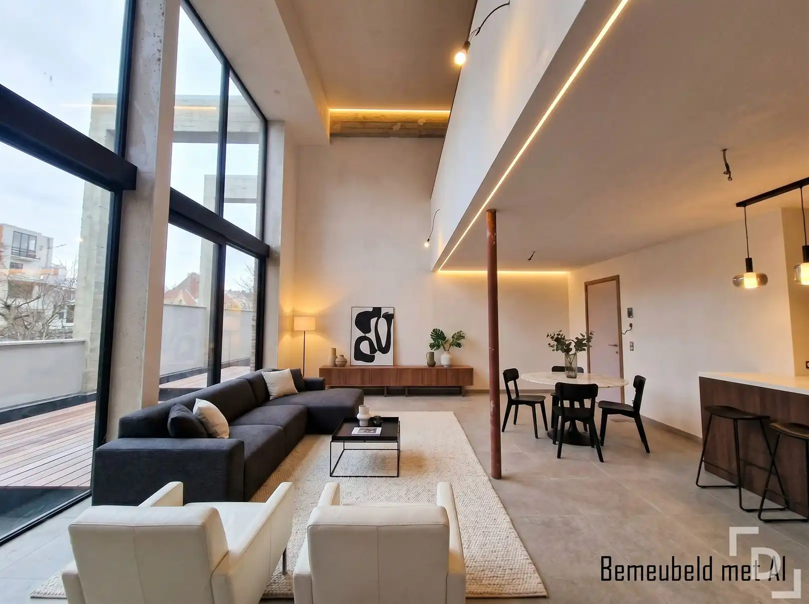 Lichtrijke loft te koop in centrum Ieper. foto {{pictureIndex}}