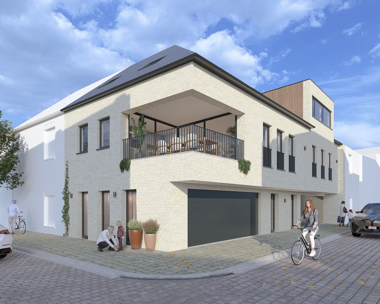 Projectgrond voor de oprichting van twee woningen in het centrum van Wingene. foto {{pictureIndex}}