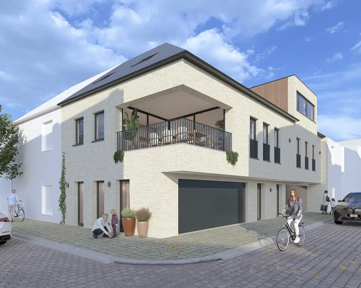 Projectgrond voor de oprichting van twee woningen in het centrum van Wingene. foto {{pictureIndex}}