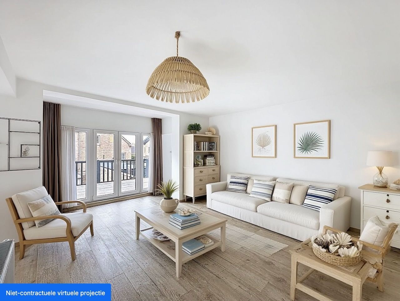 Lichtrijk één slaapkamer appartement met uitzonderlijk ruim west gericht terras. foto {{pictureIndex}}