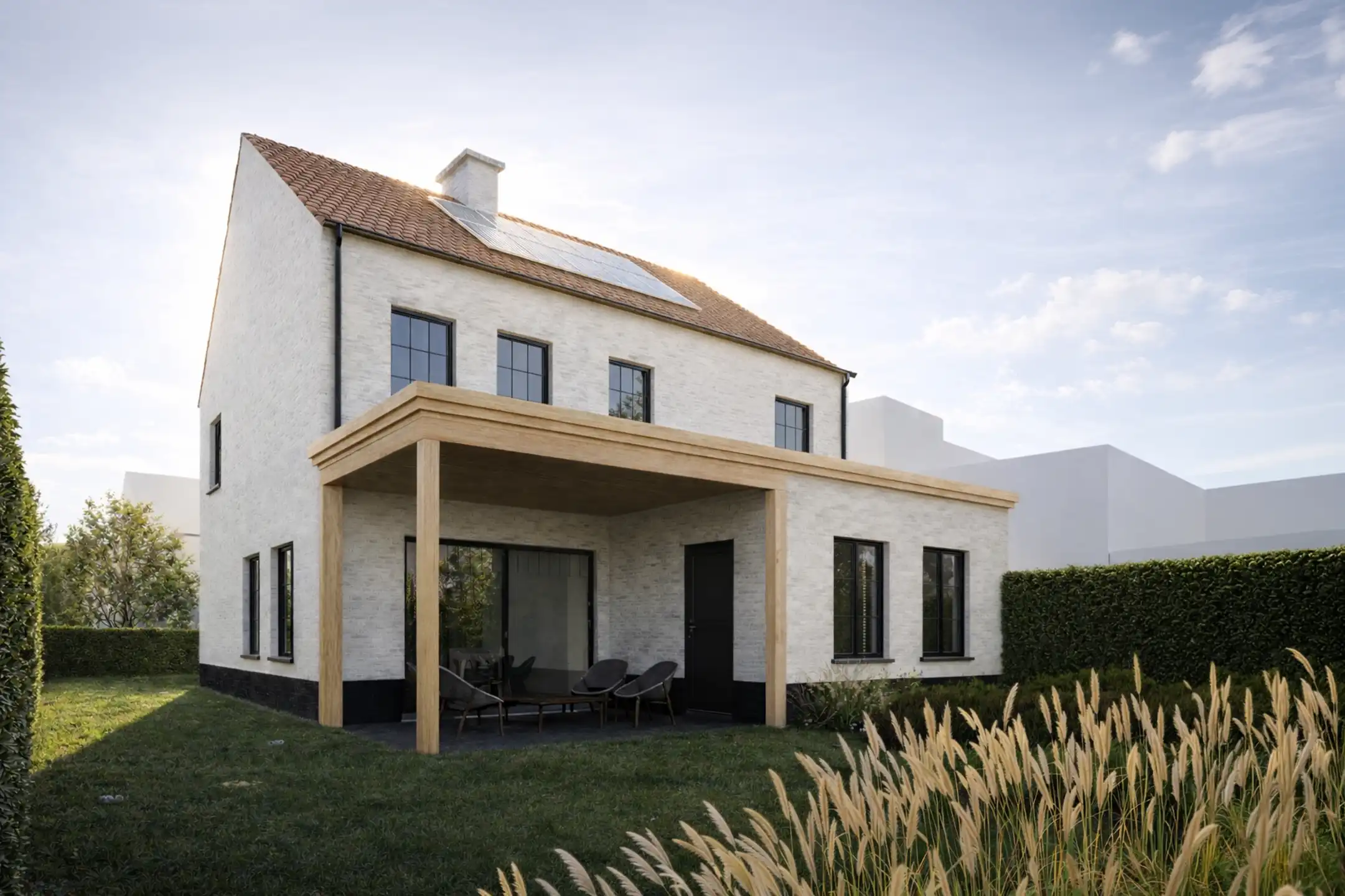 Statige nieuwbouw in landelijke stijl in Oelegem (Ranst) foto {{pictureIndex}}