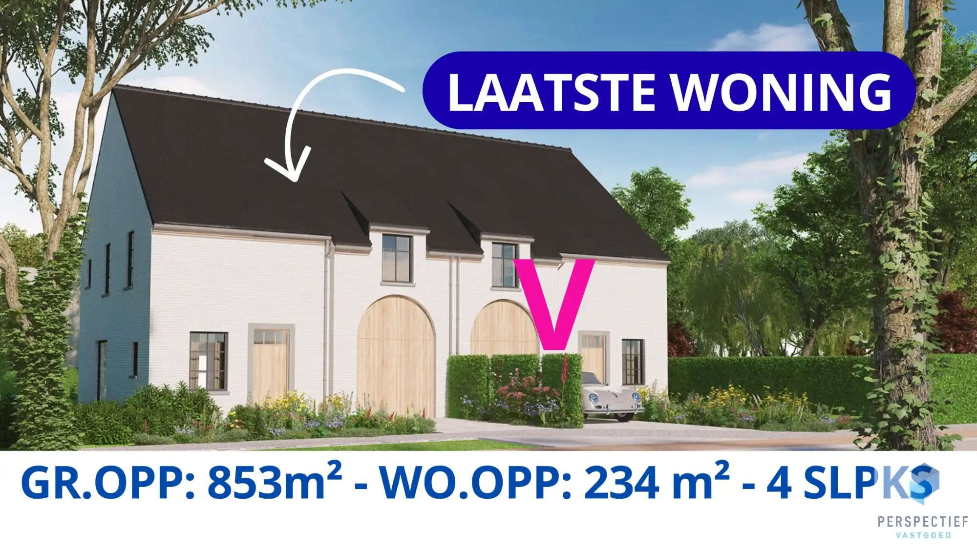 LAATSTE WONING  - Pastoriestijl - nieuwbouw&nbsp;met 4 slpk, en GROTE Zuidgerichte tuin te Oedelem - OPP; 853 m² foto 2